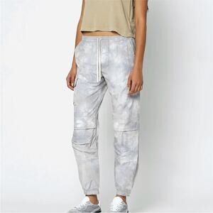 John Elliott Tie Dye Cotton Himalayan Track Pant Grey and White Size XS